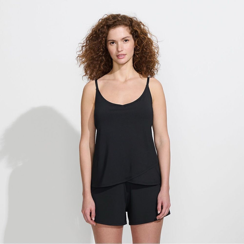 Land's End tulip romper swimsuit soft cup adjustable shorts one piece black Var - Picture 5 of 10